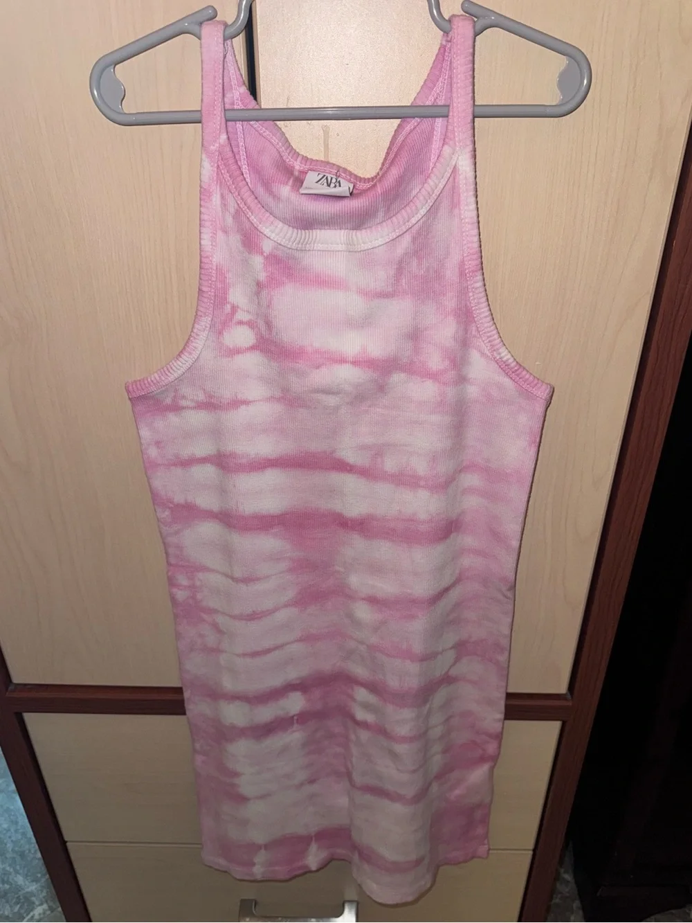 ZARA Girls Pink Tie Dye Tank Dress Size 11-12 152cm Sleeveless